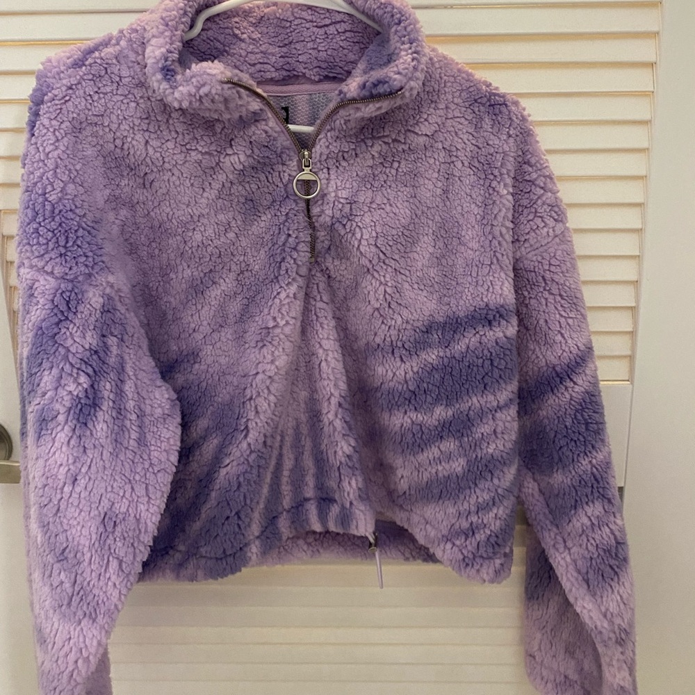 cropped sherpa sweatshirt